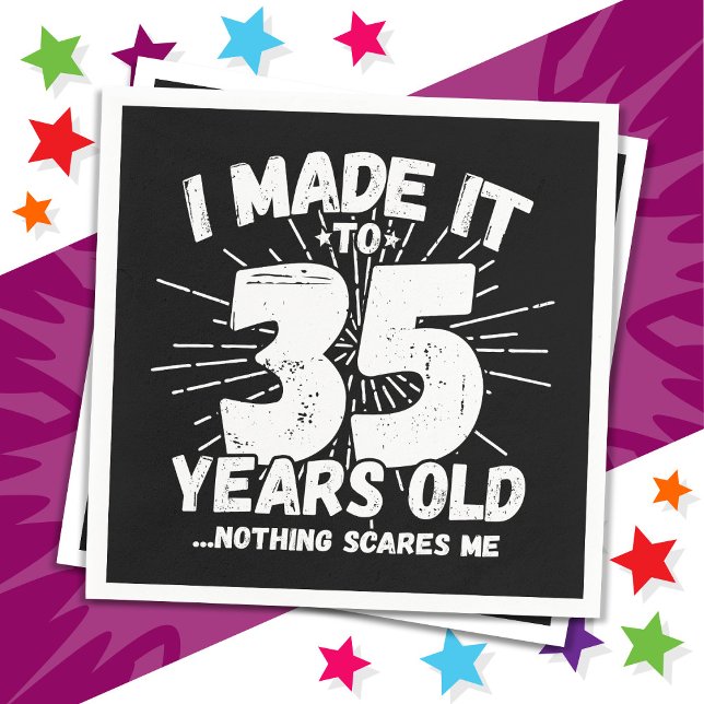 35 Year Old Sarcastic Meme Funny 35th Birthday Napkins (Creator Uploaded)