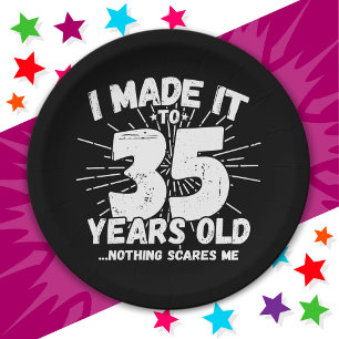 35 Year Old Sarcastic Meme Funny 35th Birthday Paper Plates