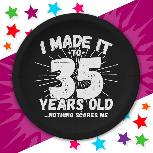 35 Year Old Sarcastic Meme Funny 35th Birthday Paper Plates (Creator Uploaded)