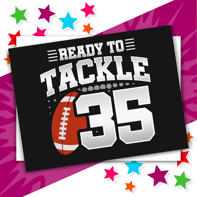 35 Year Old Tackle Football Party 35th Birthday Postcard (Creator Uploaded)