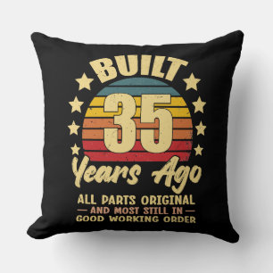 35 Years Ago All Parts Original 35th Birthday Throw Pillow