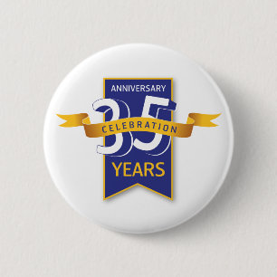 35 Years Anniversary Design Button