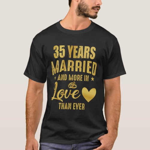 35 Years of marriage 35th Wedding Anniversary T_Shirt