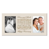 35 Years of Marriage Ivory Double Photo Frame (Front)