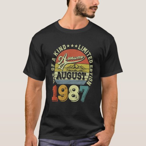 35 Years Old  Awesome Since August 1987 35th Birth T_Shirt
