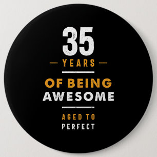 35 Years Old Birthday Gift Button