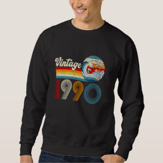 35 Years Old Retro Vintage Born In 1990 35th Birth Sweatshirt