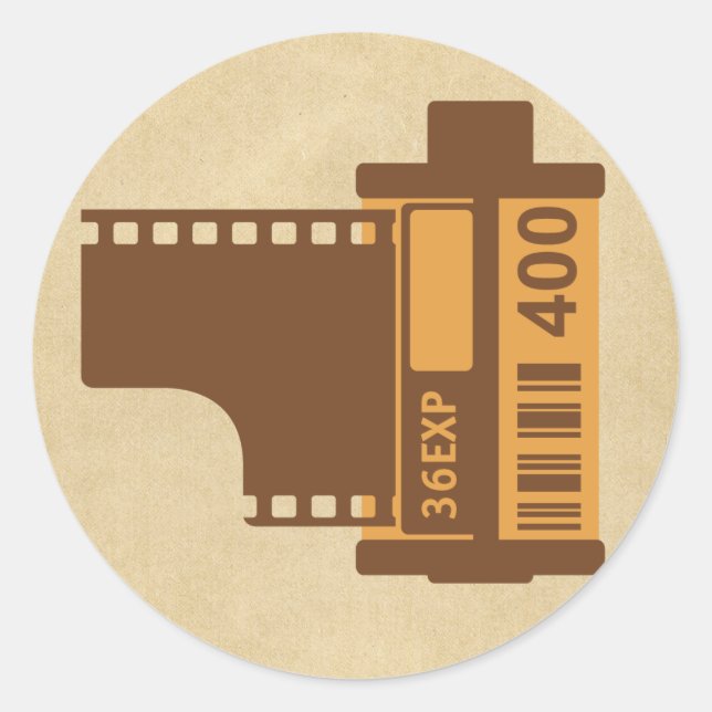 35mm Film Analog Design Classic Round Sticker (Front)
