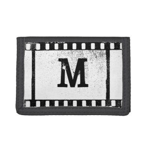35mm Film Camera Custom Monogram Trifold Wallet