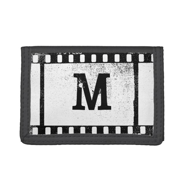 35mm Film Camera Custom Monogram Trifold Wallet (Front)