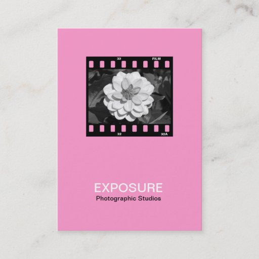 Customizable 35mm Film Frame 01 - Pink Business Card Template