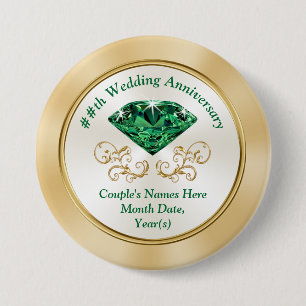 35th, 55th, Emerald 20th Anniversary Party Ideas Button