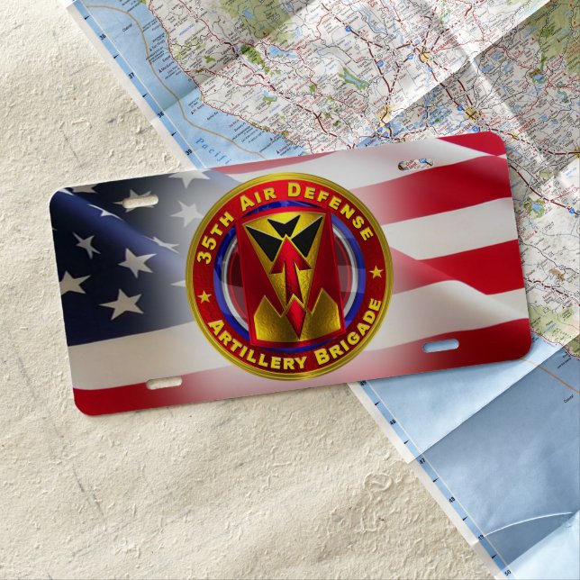 35th Air Defense Artillery Brigade  License Plate (In Situ)