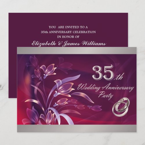 35th Wedding Anniversary Party Invitations