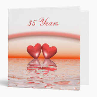 35th Anniversary Coral Hearts 3 Ring Binder