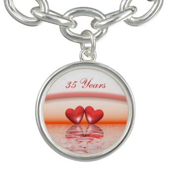 35th Anniversary Coral Hearts Bracelet by Peerdrops at Zazzle