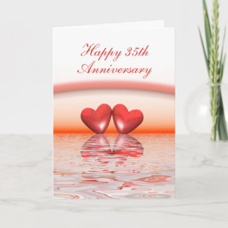 35th Anniversary Coral Hearts Card