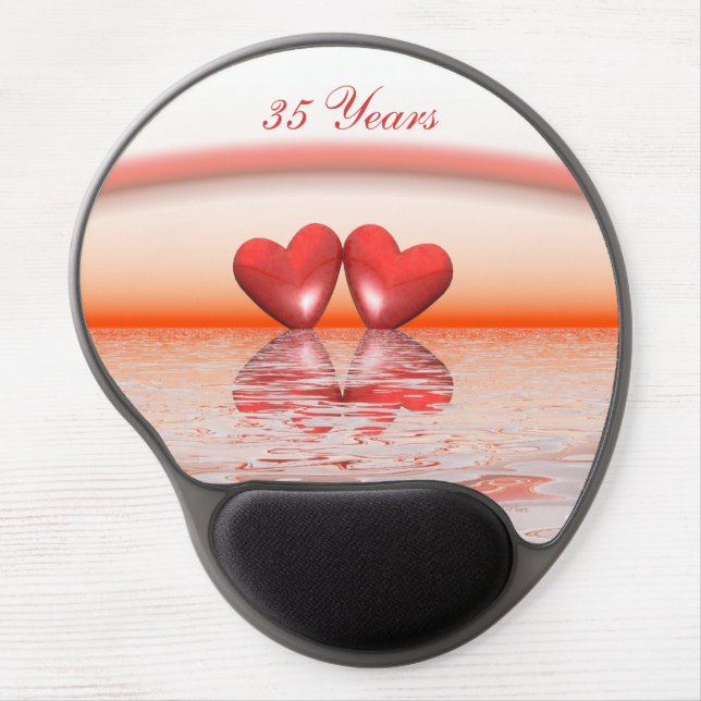 35th Anniversary Coral Hearts Gel Mouse Pad (Front)