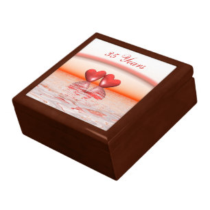 35th Anniversary Coral Hearts Jewelry Box