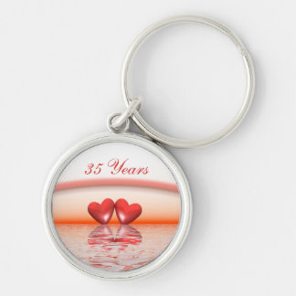 35th Anniversary Coral Hearts Keychain