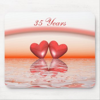 35th Anniversary Coral Hearts Mouse Pad by Peerdrops at Zazzle