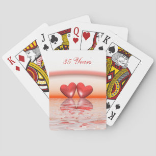 35th Anniversary Coral Hearts Poker Cards