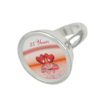 35th Anniversary Coral Hearts Ring by Peerdrops at Zazzle