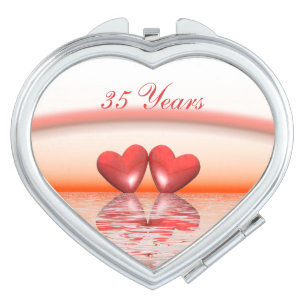 35th Anniversary Coral Hearts Vanity Mirror