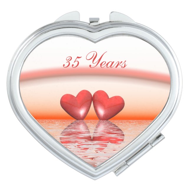 35th Anniversary Coral Hearts Vanity Mirror (Front)