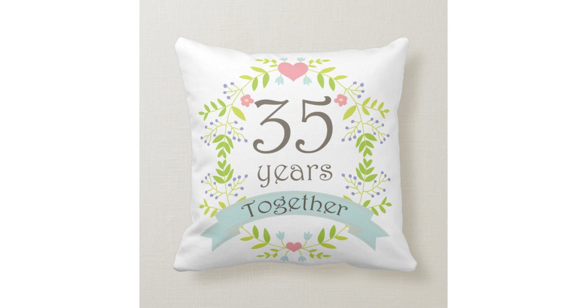 35th Anniversary Gift Throw PIllow