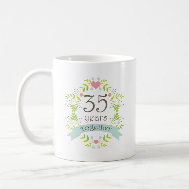 35th Anniversary Keepsake Beverage Coffee Mug (Left)