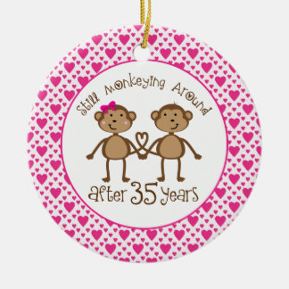 35th Anniversary Monkey Love Ornament