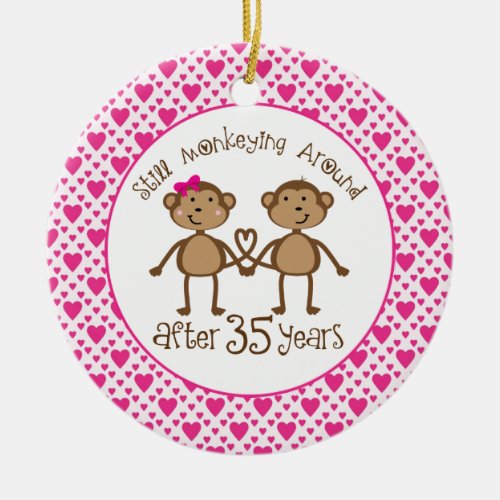 35th Anniversary Monkey Love Ornament