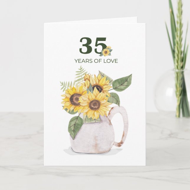 35th Anniversary Sunflowers Years Love Card (Front)