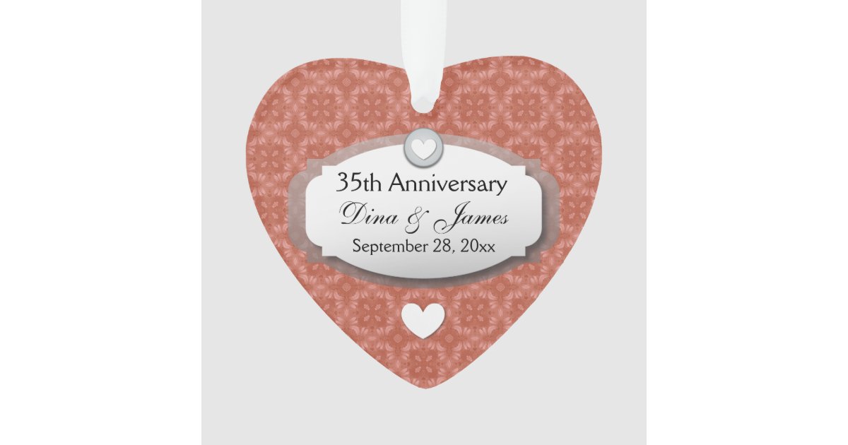 35th Anniversary Wedding Anniversary Coral Z22 Ornament ...