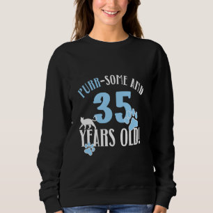35th Birthday 35 Years Old Cat Mom Cat Lover Birth Sweatshirt