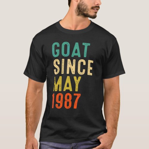 35th Birthday 35 Years Old Goat Since May 1987 Vin T-Shirt
