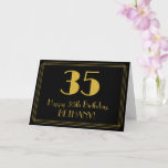 [ Thumbnail: 35th Birthday: Art Deco Inspired Look "35" + Name Card ]