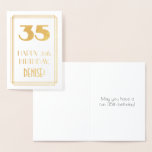 [ Thumbnail: 35th Birthday: Art Deco Inspired Look "35" & Name Foil Card ]