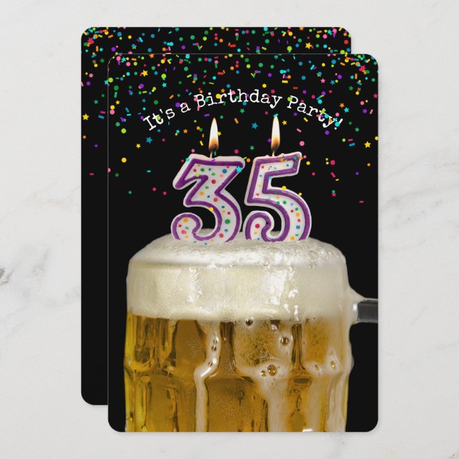 35th Birthday Beer Party Invitation (Front/Back)