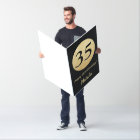 35th Birthday Black Gold Glitter Extra Large Jumbo