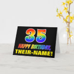 [ Thumbnail: 35th Birthday: Bold, Fun, Simple, Rainbow 35 Card ]