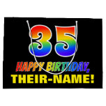 [ Thumbnail: 35th Birthday: Bold, Fun, Simple, Rainbow 35 Gift Bag ]