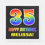 [ Thumbnail: 35th Birthday: Bold, Fun, Simple, Rainbow 35 Napkins ]