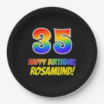 [ Thumbnail: 35th Birthday: Bold, Fun, Simple, Rainbow 35 Paper Plates ]
