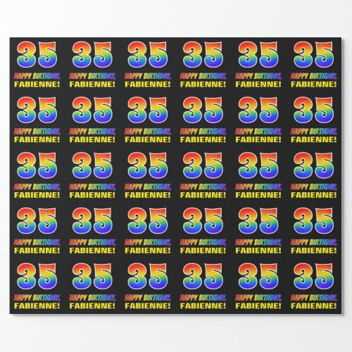 35th Birthday Bold Fun Simple Rainbow 35 Wrapping Paper