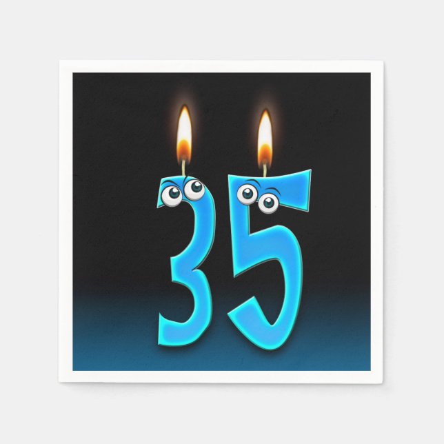 35th birthday candle with eyeballs napkins (Front)