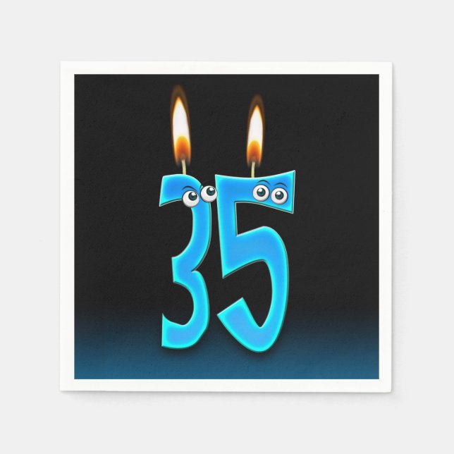 35th Birthday Candles with Eyeballs Napkins (Front)