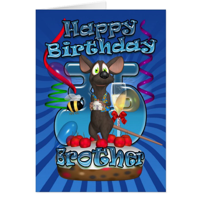 35th Birthday Card For Brother   Funky Mouse On A