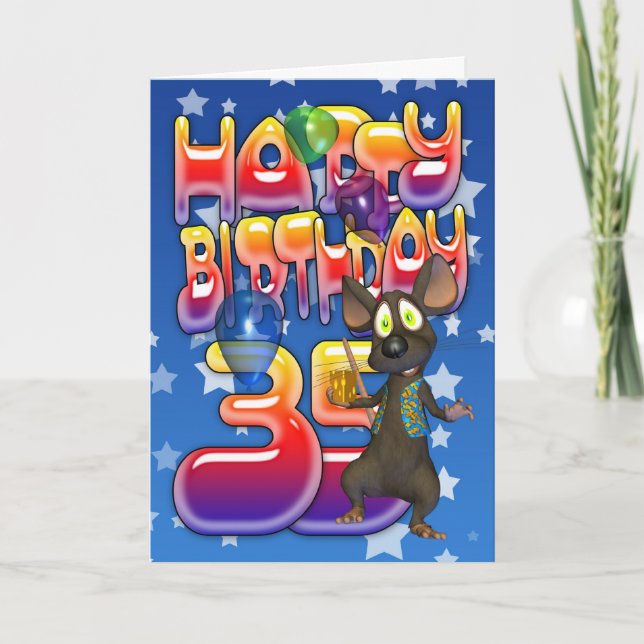 35th Birthday Card, Happy Birthday Card (Front)